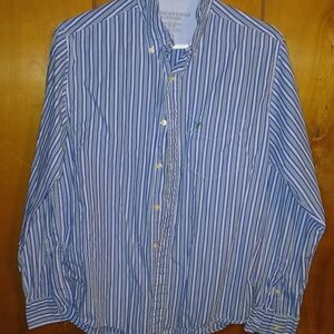 American Eagle Outfitters Men's Blue Striped Shirt